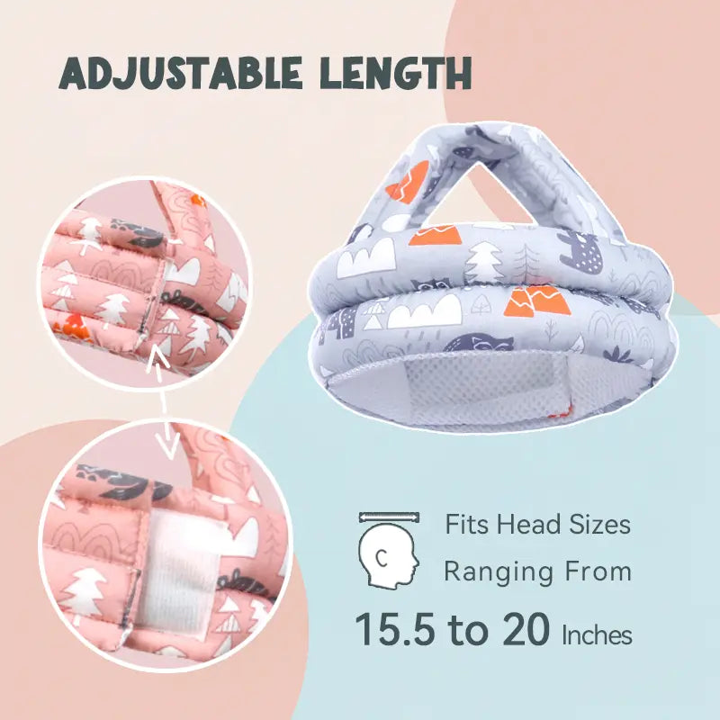 Breathable Baby Head Protector – Ultra-Light Soft Cushion Infant Head Protector Helmet for Crawling, Walking & Running (6-36 Months) – No Bumps, Toddler Safety Headguard Hat Adjustable Baby Head Protector Helmet Baby Helmet Lightweight Protective Headgear