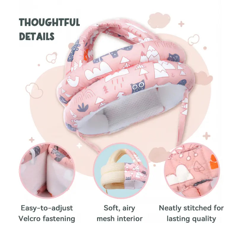 Breathable Baby Head Protector – Ultra-Light Soft Cushion Infant Head Protector Helmet for Crawling, Walking & Running (6-36 Months) – No Bumps, Toddler Safety Headguard Hat Adjustable Baby Head Protector Helmet Baby Helmet Lightweight Protective Headgear